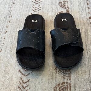 Under Armour Black Slide On Sandals